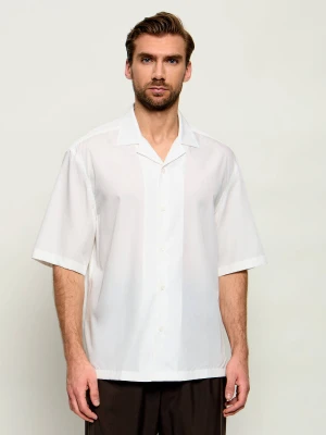 BOSS BLACK Koszula H-CESAR-CAMP-SH_DB| BOSS X BECKHAM | Relaxed fit | z dodatkiem jedwabiu ecru