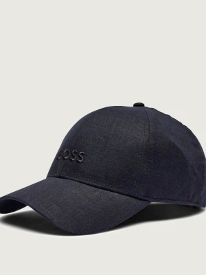 BOSS BLACK Lniana bejsbolówka Zed-LN