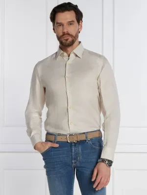 BOSS BLACK Lniana koszula C-HAL-kent-C3-223 | Casual fit