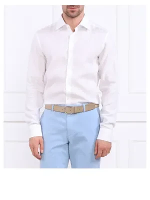 BOSS BLACK Lniana koszula H-HANK-kent-C1-214 | Slim Fit