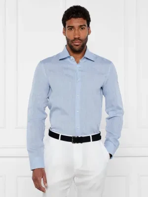 BOSS BLACK Lniana koszula H-HANK-kent-C1-214 | Slim Fit