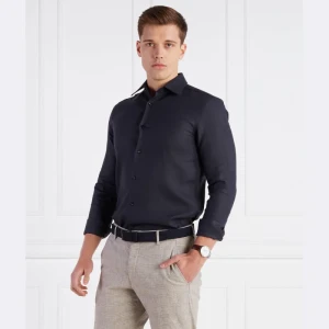 BOSS BLACK Lniana koszula H-HANK-kent-C1-214 | Slim Fit