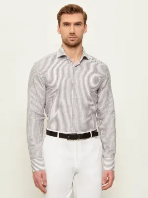 BOSS BLACK Lniana koszula H-HANK-SP-B1-C1-261 | Slim Fit