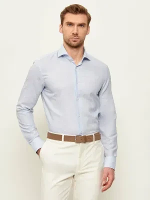 BOSS BLACK Lniana koszula H-HANK-SP-B1-C1-261 | Slim Fit