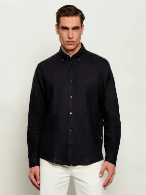 BOSS BLACK Lniana koszula H-LIAM-BD-E-C1-261 | Regular Fit