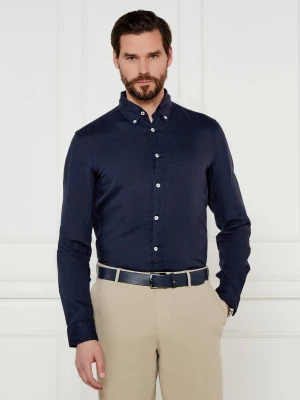 BOSS BLACK Lniana koszula H-ROAN-BD-E-C1-243 | Slim Fit