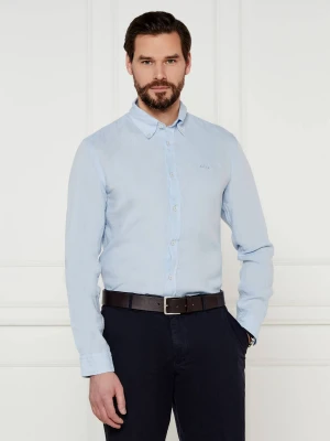 BOSS BLACK Lniana koszula H-ROAN-BD-E-C1-243 | Slim Fit