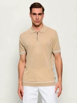BOSS BLACK Lniane polo H-Norbertino | Regular Fit beżowy