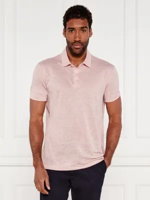 BOSS BLACK Lniane polo Parris 73_DB | BECKHAM x BOSS | Regular Fit