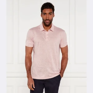 BOSS BLACK Lniane polo Parris 73_DB | BECKHAM x BOSS | Regular Fit