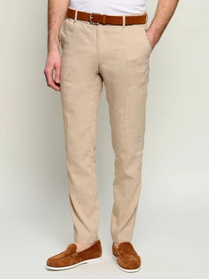 BOSS BLACK Lniane spodnie chino Kane | Regular Fit