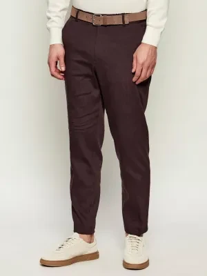 BOSS BLACK Lniane spodnie P-Perin-RDS-WG-262 | Tapered fit