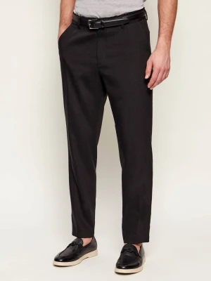 BOSS BLACK Lniane spodnie P-Perin-RDS-WG-262 | Tapered fit