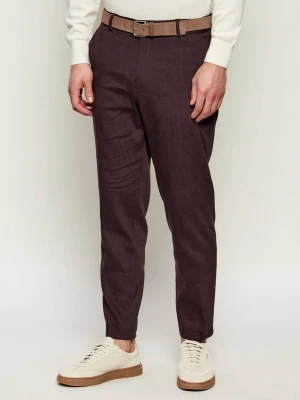 BOSS BLACK Lniane spodnie P-Perin-RDS-WG-262 | Tapered fit