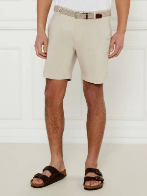 BOSS BLACK Lniane szorty chino C-Kane | Regular Fit beżowy