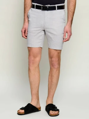 BOSS BLACK Lniane szorty chino Kane | Regular Fit szary