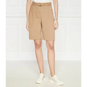 BOSS BLACK Lniane szorty + pasek Tannah1 | Relaxed fit
