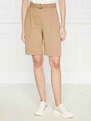 BOSS BLACK Lniane szorty + pasek Tannah1 | Relaxed fit