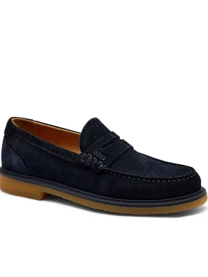 BOSS BLACK Loafersy Kope_Mocc_sd | zamsz granatowy
