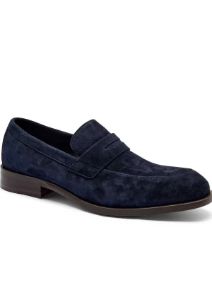 BOSS BLACK Loafersy Limber | zamsz granatowy
