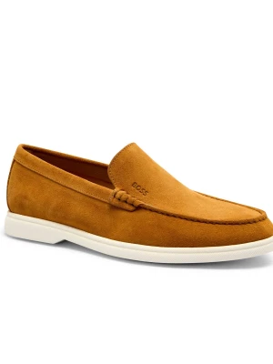 BOSS BLACK Loafersy Sienne_Loaf_sd_N | zamsz musztardowy