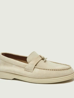 BOSS BLACK Loafersy Sienne_LoafW_sdhw | zamsz beżowy
