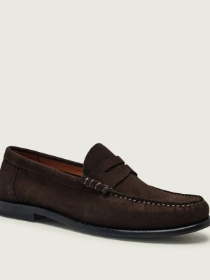 BOSS BLACK Loafersy Tevan_Mocc_sd | zamsz brązowy