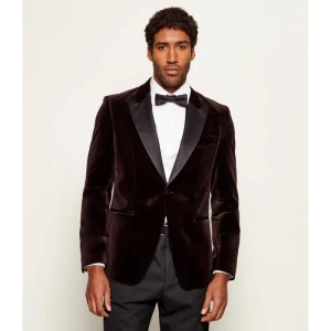 BOSS BLACK Marynarka H-Hutson-Tux-254 | Slim Fit | z dodatkiem jedwabiu