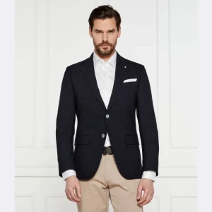 BOSS BLACK Marynarka z poszetką H-Hutson-233 | Slim Fit | z dodatkiem wełny