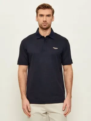 BOSS BLACK Polo C-Parris 248 Boss x Aston Martin | Regular Fit | z dodatkiem lnu