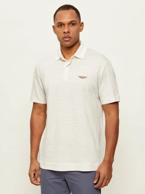 BOSS BLACK Polo C-Parris 248 Boss x Aston Martin | Regular Fit | z dodatkiem lnu ecru