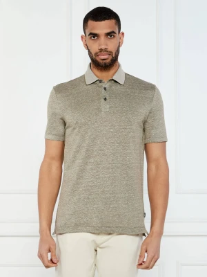 BOSS BLACK Polo H-Press 28 | Regular Fit | z dodatkiem lnu zielony