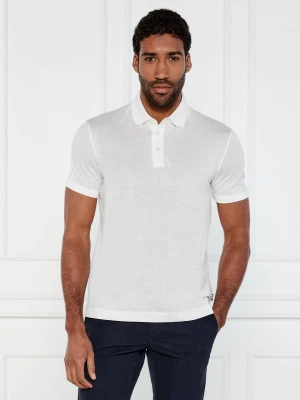 BOSS BLACK Polo H-Press 28 | Regular Fit | z dodatkiem lnu biały
