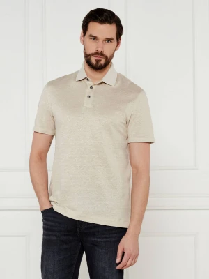 BOSS BLACK Polo H-Press 28 | Regular Fit | z dodatkiem lnu beżowy