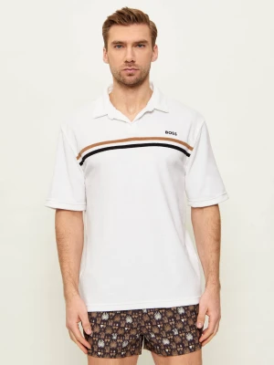BOSS BLACK Polo Iconic | Regular Fit frotté biały