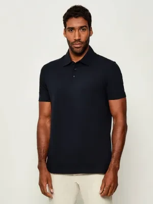 BOSS BLACK Polo Parris 37_DB | BECKHAM X BOSS | Regular Fit | z dodatkiem jedwabiu