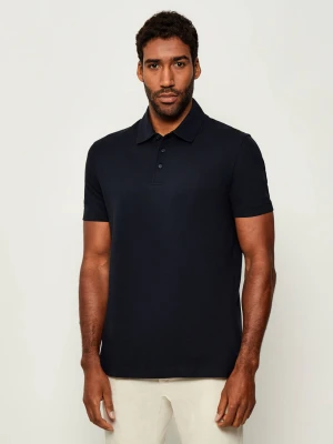 BOSS BLACK Polo Parris 37_DB | BECKHAM X BOSS | Regular Fit | z dodatkiem jedwabiu granatowy