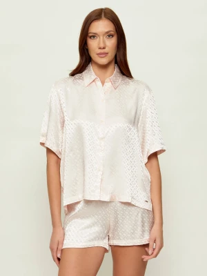 BOSS BLACK Satynowa góra od piżamy B Monogram | Regular Fit