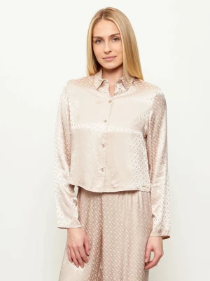 BOSS BLACK Satynowa góra od piżamy B Monogram | Relaxed fit