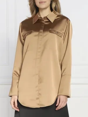 BOSS BLACK Satynowa koszula Besatina | Comfort fit