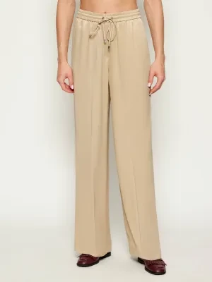 BOSS BLACK Satynowe spodnie Tavati | Loose fit