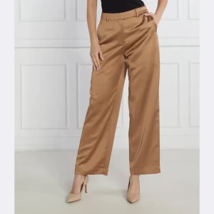 BOSS BLACK Satynowe spodnie Tesatina | Relaxed fit
