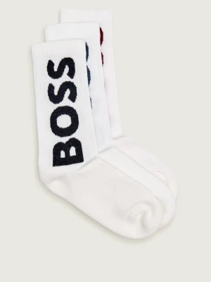 BOSS BLACK Skarpety 3-pack 3P QS Rib Logo CC biały