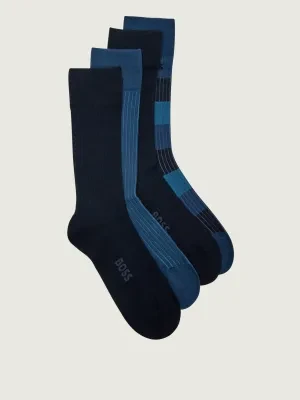 BOSS BLACK Skarpety 4-pack 4P RS Rib Giftset CC