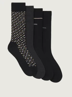 BOSS BLACK Skarpety 4-pack RS Gift Monogram