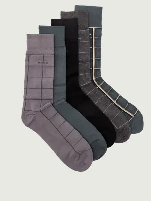 BOSS BLACK Skarpety 5-pack 5PRSGiftset Check CC