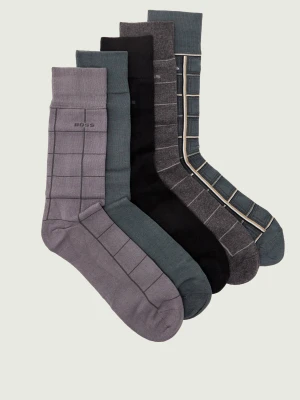 BOSS BLACK Skarpety 5-pack 5PRSGiftset Check CC
