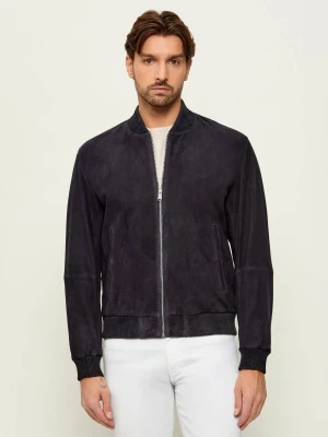 BOSS BLACK Skórzana kurtka bomber H-Muller | Regular Fit granatowy