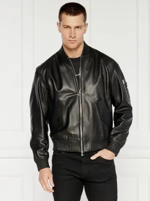 BOSS BLACK Skórzana kurtka bomber maidoc | Regular Fit