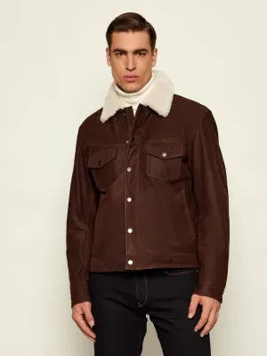 BOSS BLACK Skórzana kurtka Mordy_DB | BOSS X David Beckham | Regular Fit | z dodatkiem wełny